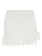 [Pin-Up Stars] Pin-Up Stars-Flounces Skirt Beachwear Bianco-Donna M
