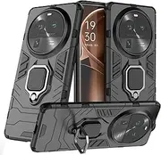 [LXHGrowH] Oppo Find X6 Pro Case Shockproof 360 Degree Rotation 2 in 1 Kickstand Dual Layer Shockproof TPU Silicone Gel Bumper and Hard PC Protective Case for Oppo Find X6 Pro (Black)