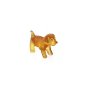 Daum France Crystal 'Mini Amber Puppy Standing' Figurine, Factory New
