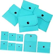FOMIYES Fashionable Jewelry Pouch Set 4 Sizes Felt Material Snap Button Necklace Earring Packaging