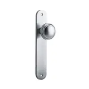 Iver Paddington Door Knob on Oval Backplate Brushed Chrome