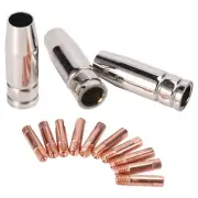 13Pcs CO2 Mig Welding Torch Aircooled MB 15AK Contact Tip Holder Gas Nozzle9174
