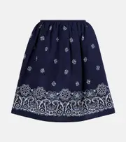 [Miu Miu] Miu Miu Bandana cotton and linen miniskirt AU 6 blue