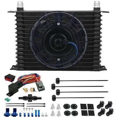 15 ROW 10AN ENGINE TRANSMISSION COOLER FAN IN-HOSE ADAPTER THERMOSTAT SWITCH KIT