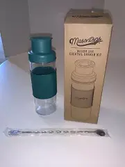 Masontops Kit Shaker & Cocktail Portable Drink Mixer - NEW Teal