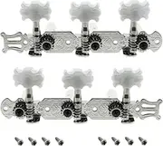 LUORNG 1 Set Silver Guitar Tuning Pegs Machine Head Tuning Key 120x40mm Classical Guitar Single Hole 3L 3R Tuner with Screws