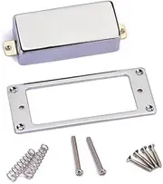 Kisangel Set Silver Guitar Pickup Base and Frame for Style Electric Guitars Durable Humbucker Mounting Ring for Neck and Bridge for DIY Replacement and