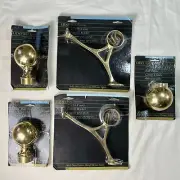 LIDO Rail Systems Solid Brass Footrail Brackets/Ball Finials/Ball Elbow MINT NOS
