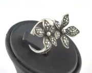 Flowers Adjustable Ring Antique Silver Plated brass (19mm 9US inner size) 2827
