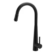 WELS Matt Black Pull Out Long Hose Kitchen Sink Tap Round Basin Mixer Faucet Spout