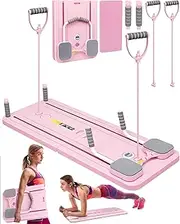 Flo Pilates Portable Reformer 2025 Portable Foldable Design Pilates at Home Workout Equipment Suitability Workout Equipment for Women(Pink)