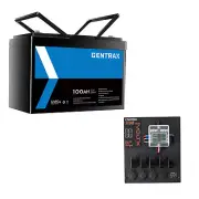 1PC Gentrax 12V 100Ah Lithium Battery LiFePO4 1PC VoltX 12V Control Box 2 USB