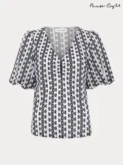 Phase Eight Blue Alba Textured Top (W67530) | $127