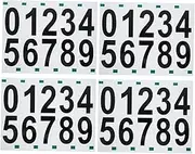 DIYEAH 4 Sheet Reflective Digital Labels Address Numbers Address Numbers for Mailbox Reflective Mailbox Stickers Window Signs Stickers House Signs for outside Black Pvc