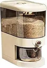 Rice Dispenser, Grain Container Storage, Measuring Cylinder With Lid, Sealed Rice Jar, Household Rice And Flour Drawer, Rice Storage Box, Grain Dispenser Barrel For Kitchen (White, 5 KG)