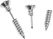 [FRCOLOR] 1Pair Stainless Steel Screw Thread Ear Studs for Punk Style Minimalist Cartilage Jewelry for Men Women Unique Hip Hop Fashion Accessories Eye Catching Ear Jewelry