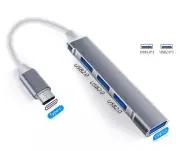 4 In 1 Multiport USB C 3.0 to 4 Ports USB 3.0 Aluminum Alloy HUB Adapter