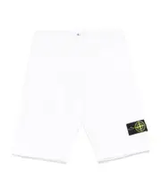 Stone Island Junior Compass-Patch Elasticated Waistband Shorts 8Y,6Y,4Y,14Y,12Y,10Y white
