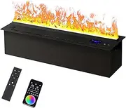 3D Atomized Fireplace, Steam Fireplace with LCD Screen, Recessed Electric Fireplace with Remote Control & APP Control, Multiple Colors and Flame Adjustment(70cm/27.6in)