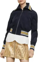 NWT bcbgmaxazria varsity zip front bomber jacket Size XS