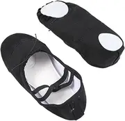 [LIFKOME] 1 Pair Anti Ballet Shoes Kids Adults Simple Canvas Dance Shoes for Yoga Folk Modern Ballroom Jazz Black