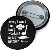 [Teegarb Letter Blanket] Hilarious Pinback Button Pin Badge Sayings Kitchen Baking Cooking Women Men Chef Cook Gag Novelty Kitchen Baking