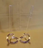 BAGEL HOLDERS, CLEAR ACRYLIC LUCITE, CRYSTAL CREATIONS 2000