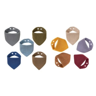 5-Piece Breathable Cotton Baby Drool Bibs Infant Bandana Bibs Shower Present