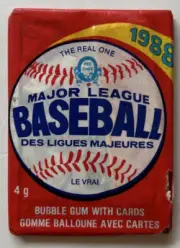 1988 O PEE CHEE BASEBALL UNOPENED WAX PACK, 7 CARDS + GUM 080724
