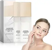 Magical Colour Changing Foundation, All Day Flawless Warm Skin Tone BB Cream Makeup Base Concealer, Deep Moisturising, Moisturising Concealer (A-2Pcs)