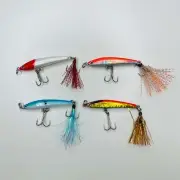 mini pencil hard bait with custom tail - 0.1 oz 3.5”