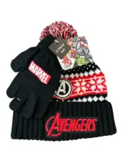 Boy's Marvel Avengers Knit Hat Beanie & Gloves Set