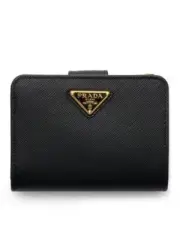 PRADA Saffiano Black Leather Small Wallet New & Authentic