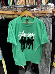 Vintage Stussy Superfly Posse Silhouette Green T-Shirt Size Large NWT