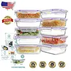 Airtight 10-Pack Glass Meal Prep Containers - Purple, Freezer & Dishwasher Safe