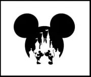 6"x7" Clear Plastic Stencil - Mickey Minnie (MC427)