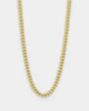 [House Of Auric] House Of Auric Cuban Link 4mm 18" Chain 18k Gold Vermeil - Size 18" - Short 18" - Short 18K Gold Vermei