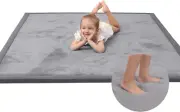 Baby Play Mat for Floor,3 CM Thick Memory Foam Tummy Time Mat,Soft Coral Velv...
