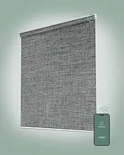 Yoolax Motorized Blinds with Remote, Blackout Smart Blinds for Windows Compatible with Alexa Google via Hub, Cordless Automatic Roller Shades(3 + Dark Grey)