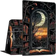 DHYYDSQZ Case for iPad 9th/ 8th/ 7th Generation, for iPad 10.2 inch Case 2021/2020/2019 Slim PU Leather Multiple Viewing Angles Smart Stand Shell Cover Auto Wake/Sleep for iPad 10.2,Bookshelf Moon