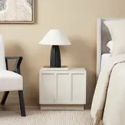 Emery Panel Bedside Table - Beige