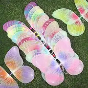 Giegxin 12 Pieces Fairy Wings for Girls Butterfly Wings Bulk for Kids Christmas Theme Birthday Party Favor, 13.8x16.5 Inch (Exquisite Style, Mixed Colors)