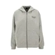 [PINKO] PINKO Full-zip hoodie with crystals Love Birds Woman M M Grey