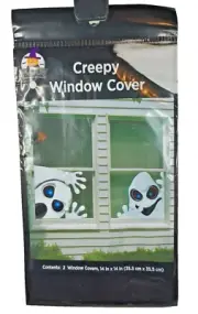 Ghosts HALLOWEEN Spooky Decorative Plastic Window Cover 14 X 14 Inch New