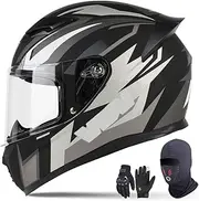 Full Face Motorcycle Helmet DOT/ECE Approved Adults Men and Women Full Face Motorcycle Helmet with Anti-Fog Visor