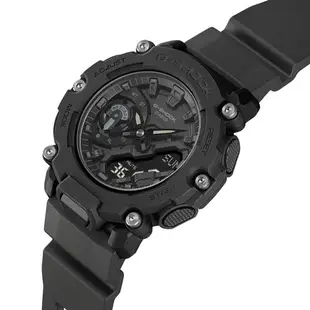 【CASIO 卡西歐】G-SHOCK G-SHOCK 極限冒險碳纖維耐衝擊雙顯橡膠腕錶 黑 GA-2200BB-1A_47.1mm