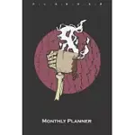 COFFEE CUP SKELETON HAND MONTHLY PLANNER: MONTHLY CALENDAR (DAILY PLANNER WITH NOTES) FOR COFFEE LOVER