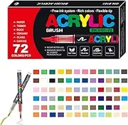 Acrylic Paint Marker, Crafts Art Painting Pen, Soft Brush Tip Acrylic Marker Pens Set, Perfect for Drawing Art and Craft Supplies