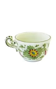 Fiorito by MODA DOMUS, Set-Of-Four Hand-painted Ceramic Coffee Cup and Saucer
