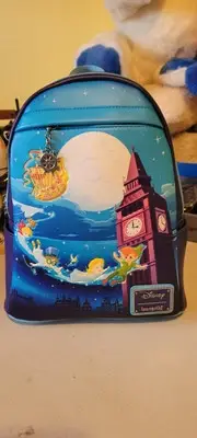Loungefly Disney Peter Pan Clock Tower Mini Backpack Blue GITD